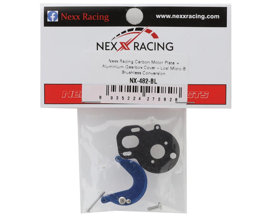NEXX Racing Losi Micro-B Carbon Motor Plate & Aluminium Gearbox Cover Set