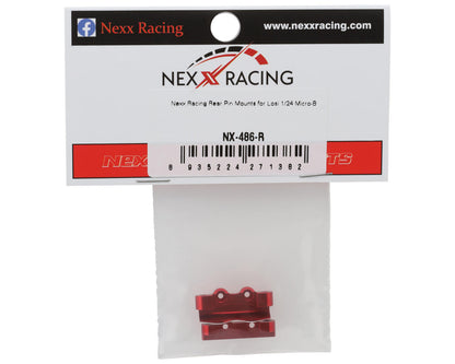 NEXX Racing Losi® Micro-B Aluminum Rear Hinge Pin Mount Set (Red)