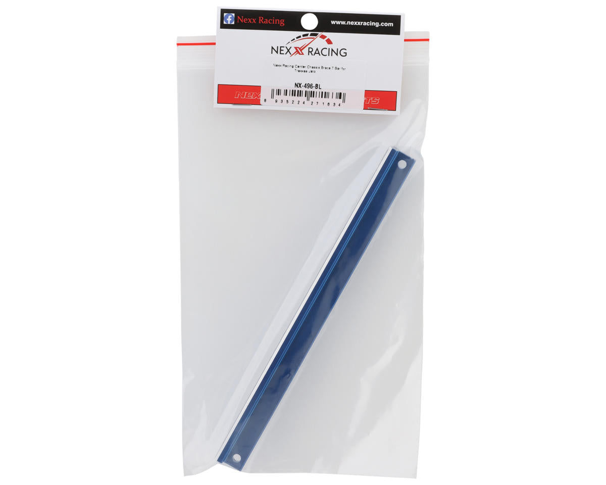 NEXX Racing Aluminum Center Chassis T-Bar Brace for Traxxas® Jato® 4x4 (Blue)