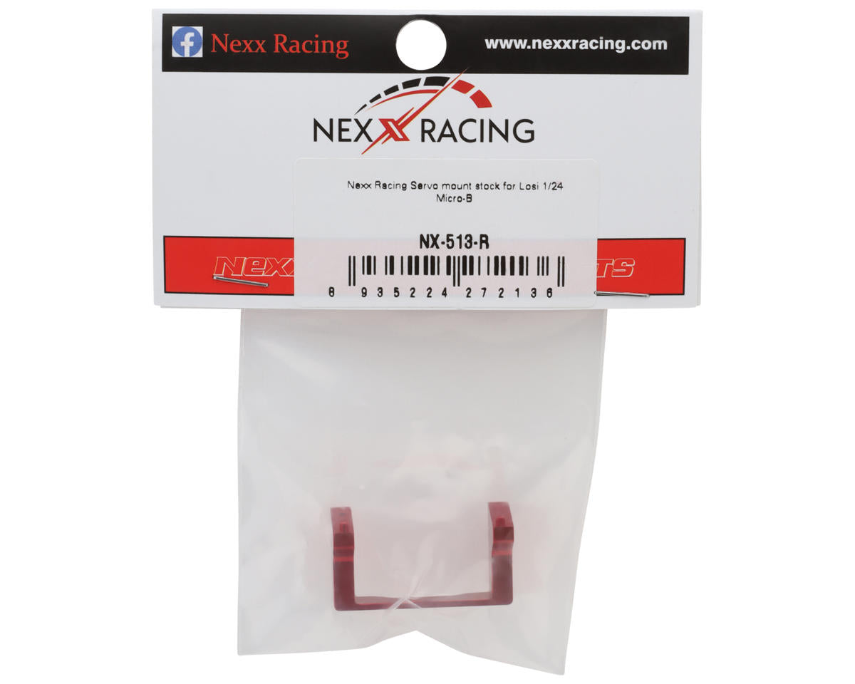 NEXX Racing Losi® Micro-B Aluminum Servo Mount (Red)