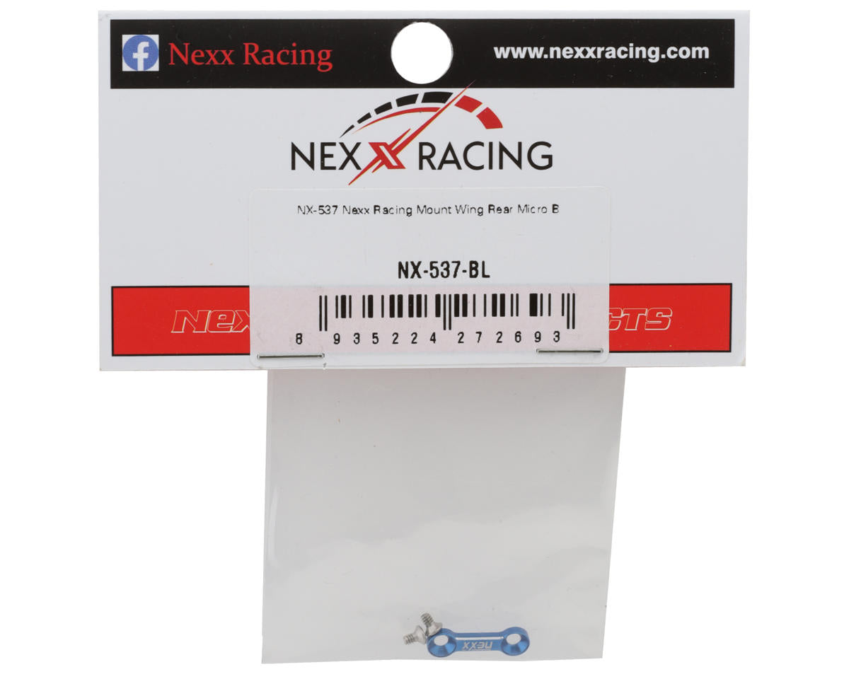 NEXX Racing Losi® Micro-B/Micro-T Aluminum Rear Wing Mount Button (Blue)