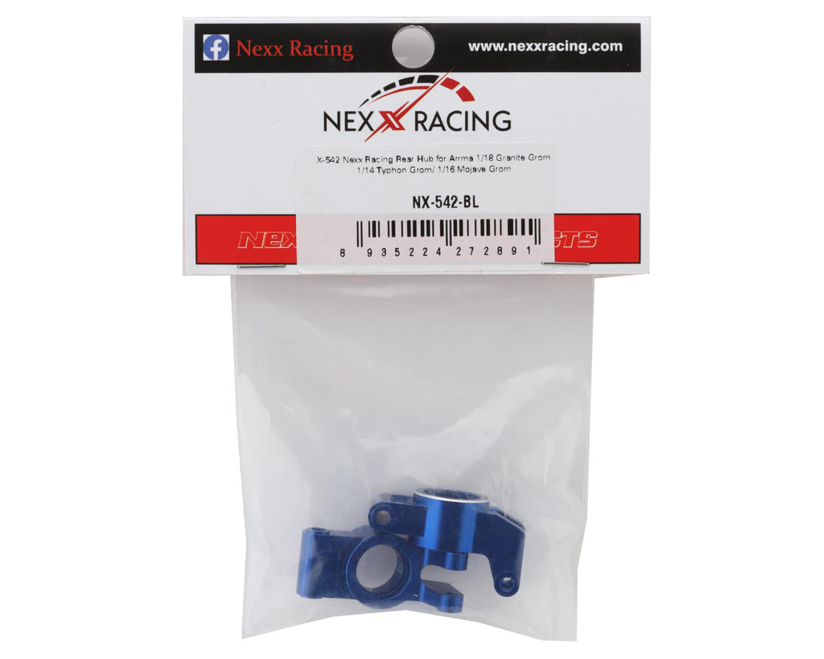 NEXX Racing Arrma Grom Aluminum Rear Hub Carriers (Blue) (2)