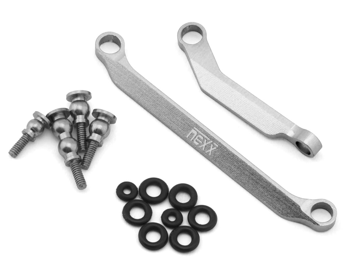 NEXX Racing Axial SCX30 Aluminum Steering Link Set (Silver)