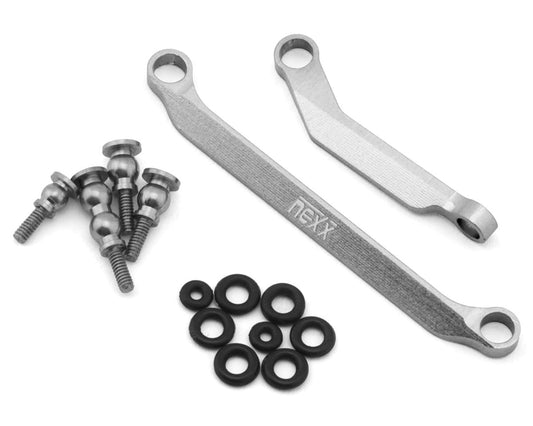NEXX Racing Axial SCX30 Aluminum Steering Link Set (Silver)