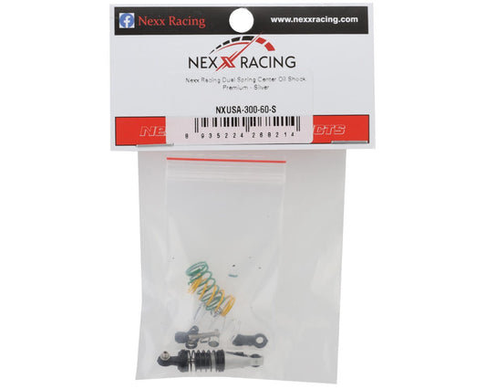 NEXX Racing Mini-Z Premium Aluminum Dual Spring Oil-Filled Center Shock (Silver)