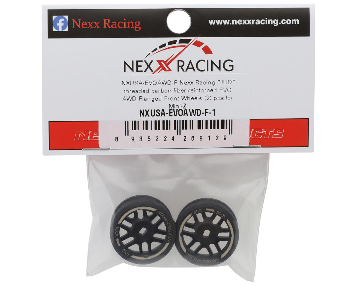 NEXX Racing Mini-Z "JUD" EVO Front Threaded Side-Wall AWD Carbon-Fiber Rims