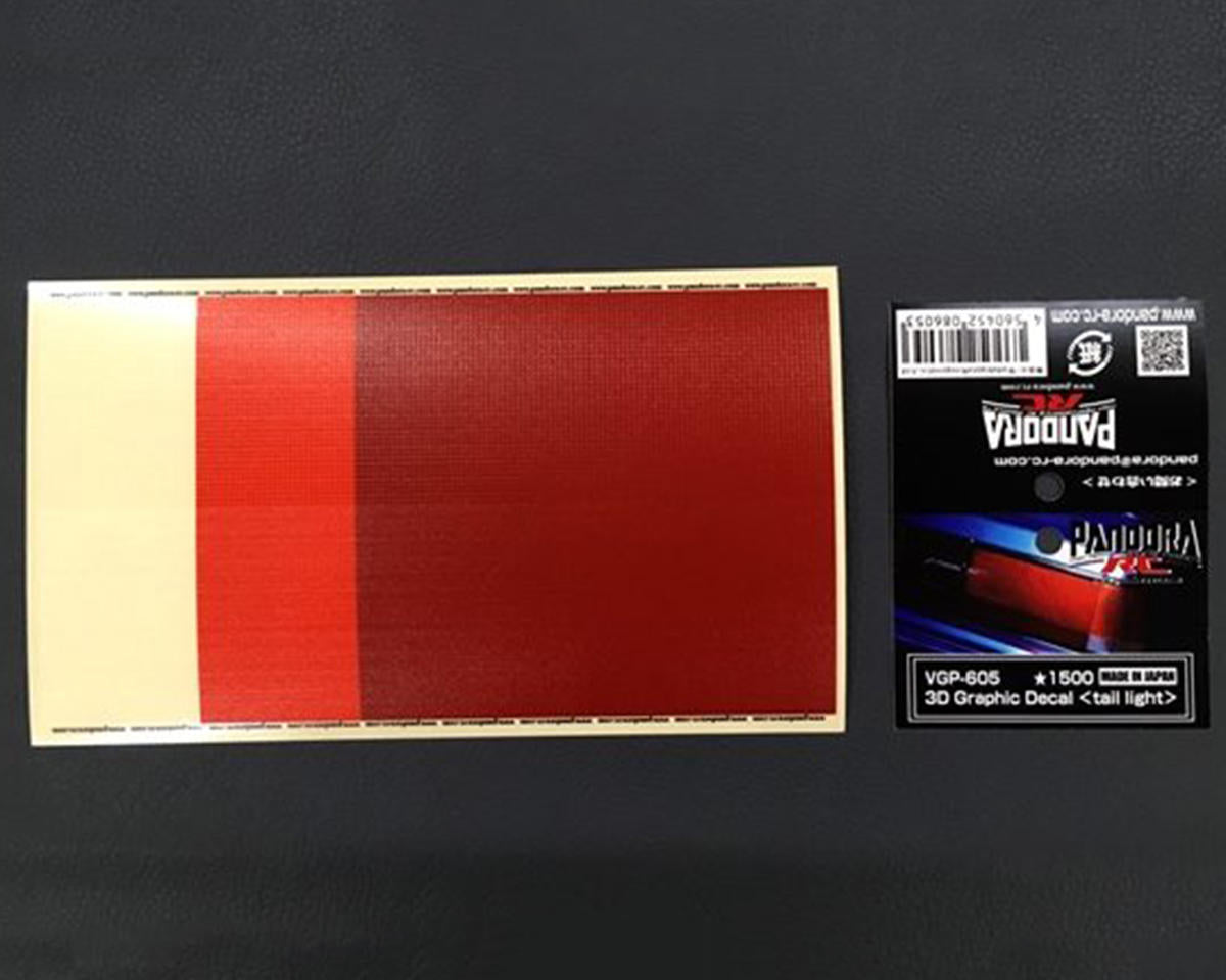 Pandora RC 1/10 Scale 3D Graphic Taillight Decal Sheet