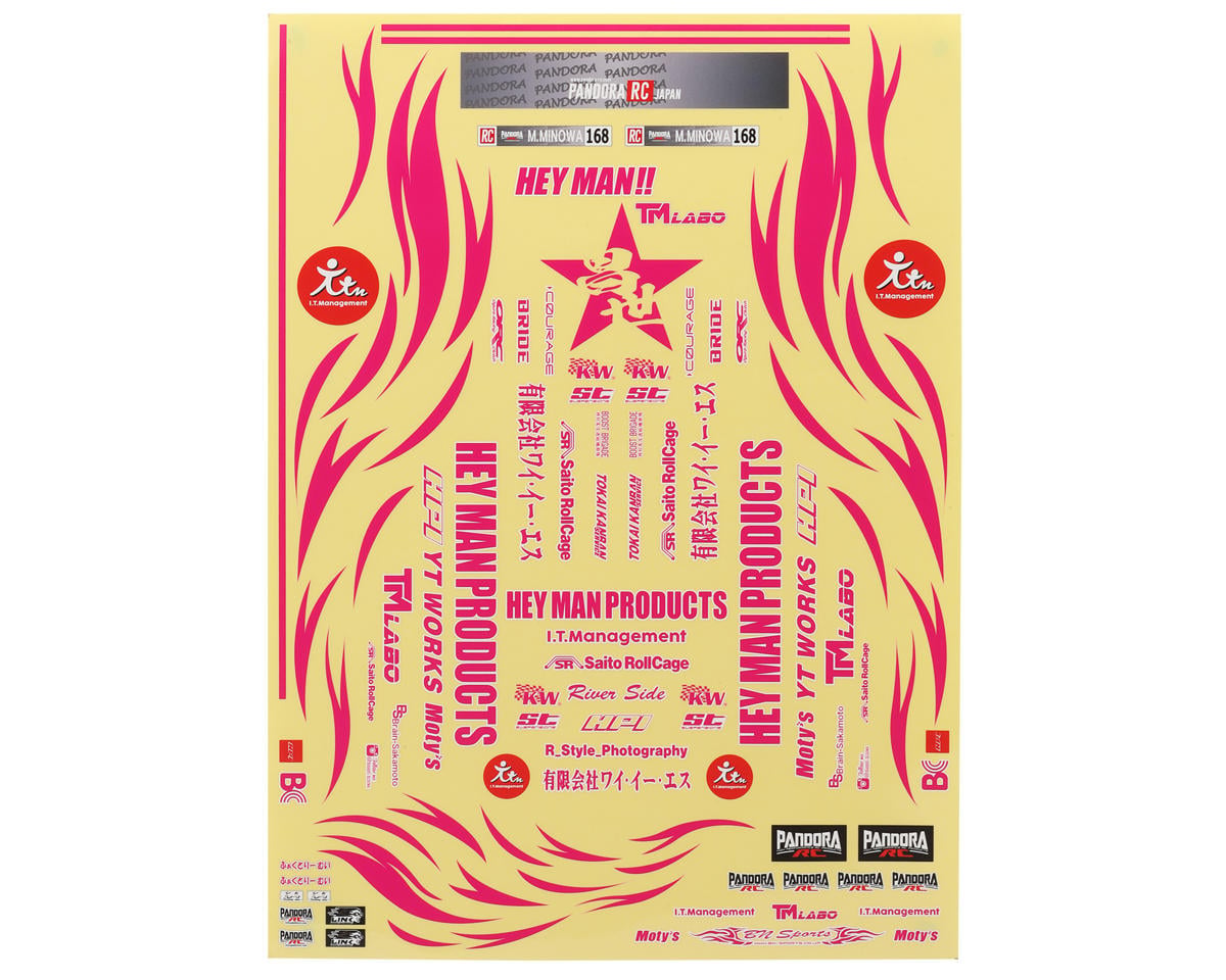 Pandora RC 1/10 Scale Decal Sheet (Masayo Minowa SPEC) (420x300mm)