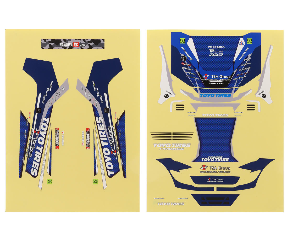 Pandora RC 1/10 Scale Decal Sheet (TOYO TIRES/Jin Horino SPEC)