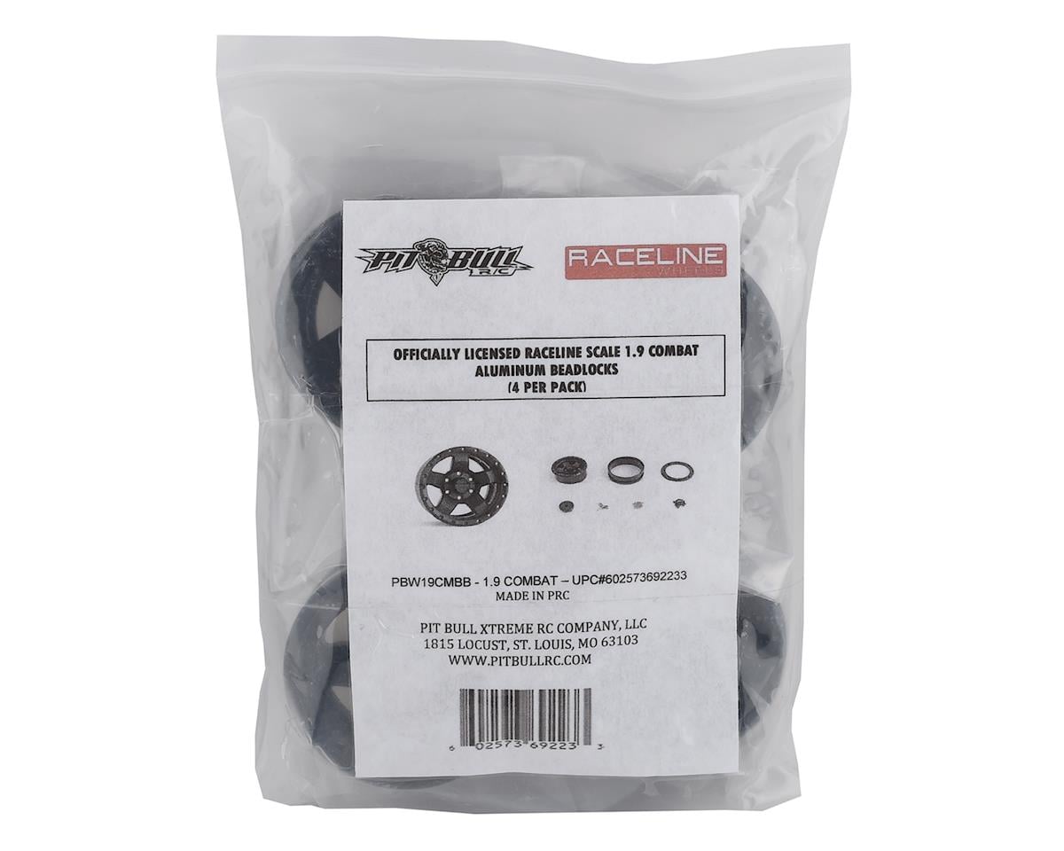 Pit Bull Tires Raceline Combat 1.9" Aluminum Beadlock Wheels (Black) (4)
