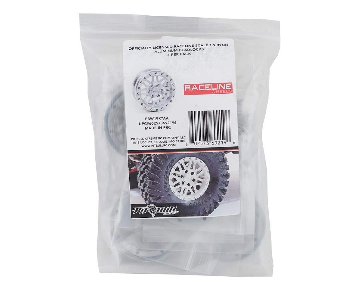 Pit Bull Tires Raceline Ryno 1.9" Aluminum Beadlock Wheels (Silver) (4)