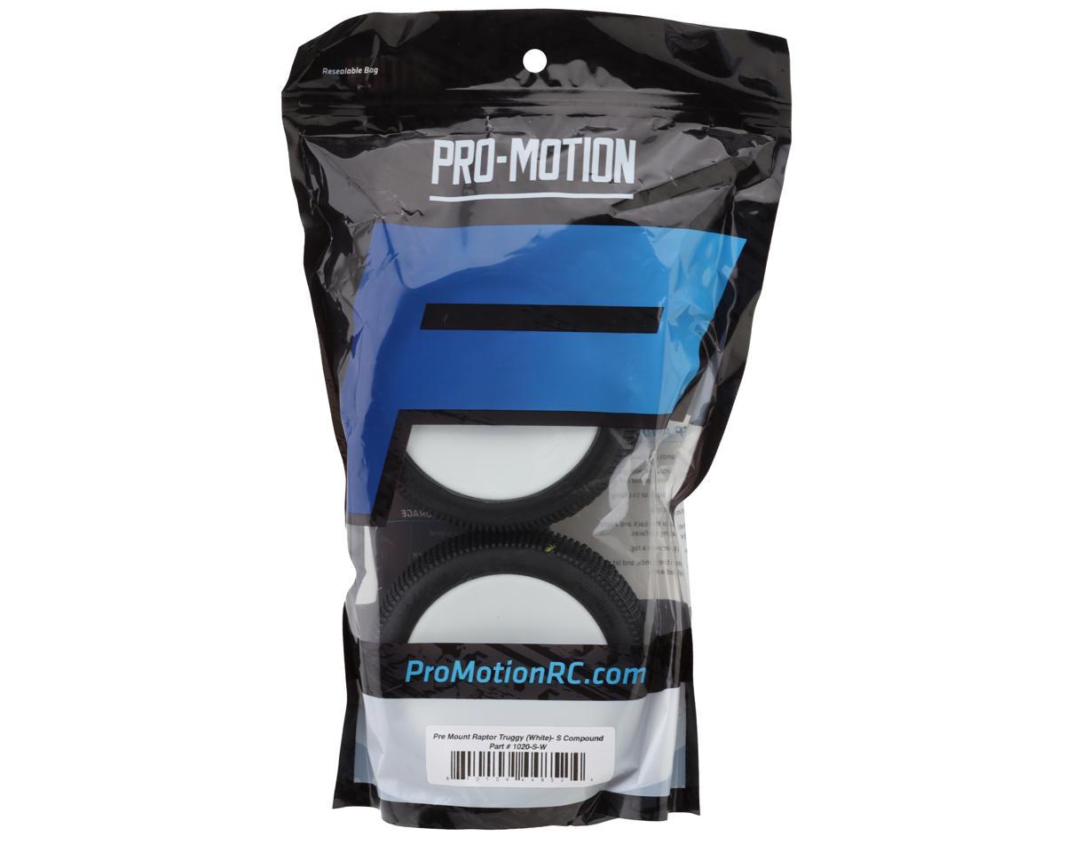 Pro-Motion Raptor 1/8 Truggy Pre-Mount Tires (White) (2) (T2)