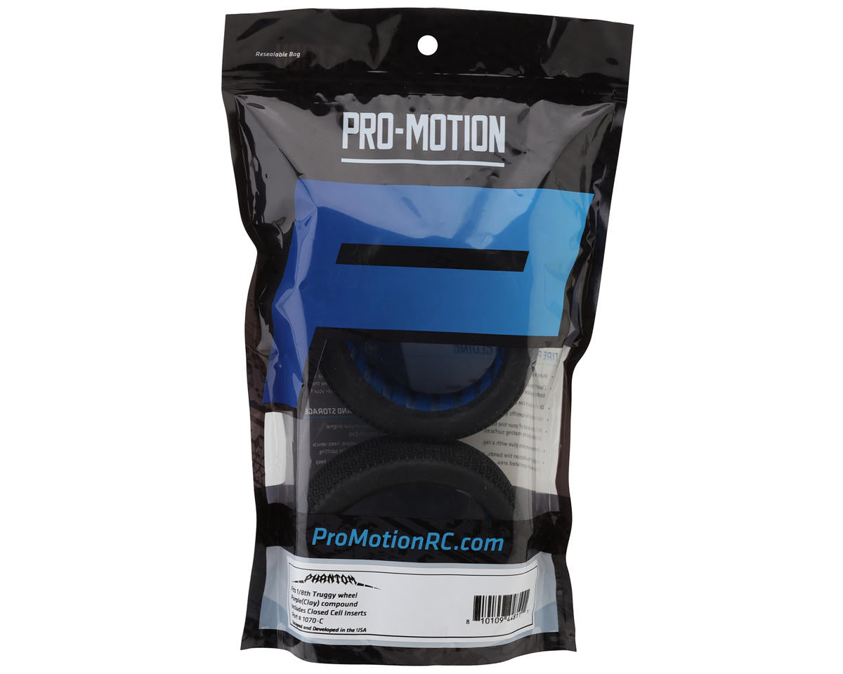 Pro-Motion Phantom 1/8 Truggy Tires (2) (Clay)