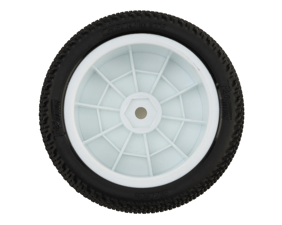 Pro-Motion Checkmate LP 2.2" Pre-Mounted Rear Buggy Carpet Tires (White) (2)