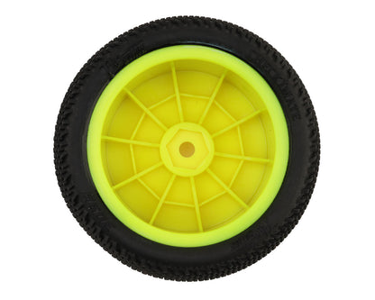 Pro-Motion Checkmate LP 2.2" Pre-Mounted Rear Buggy Carpet Tires (Yellow) (2)