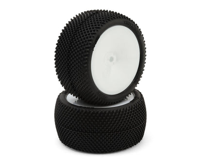 Pro-Motion Checkmate LP 2.2" Pre-Mounted Rear Buggy Carpet Tires (White) (2)