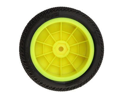 Pro-Motion Checkmate LP 2.2" Pre-Mounted Rear Buggy Carpet Tires (Yellow) (2)