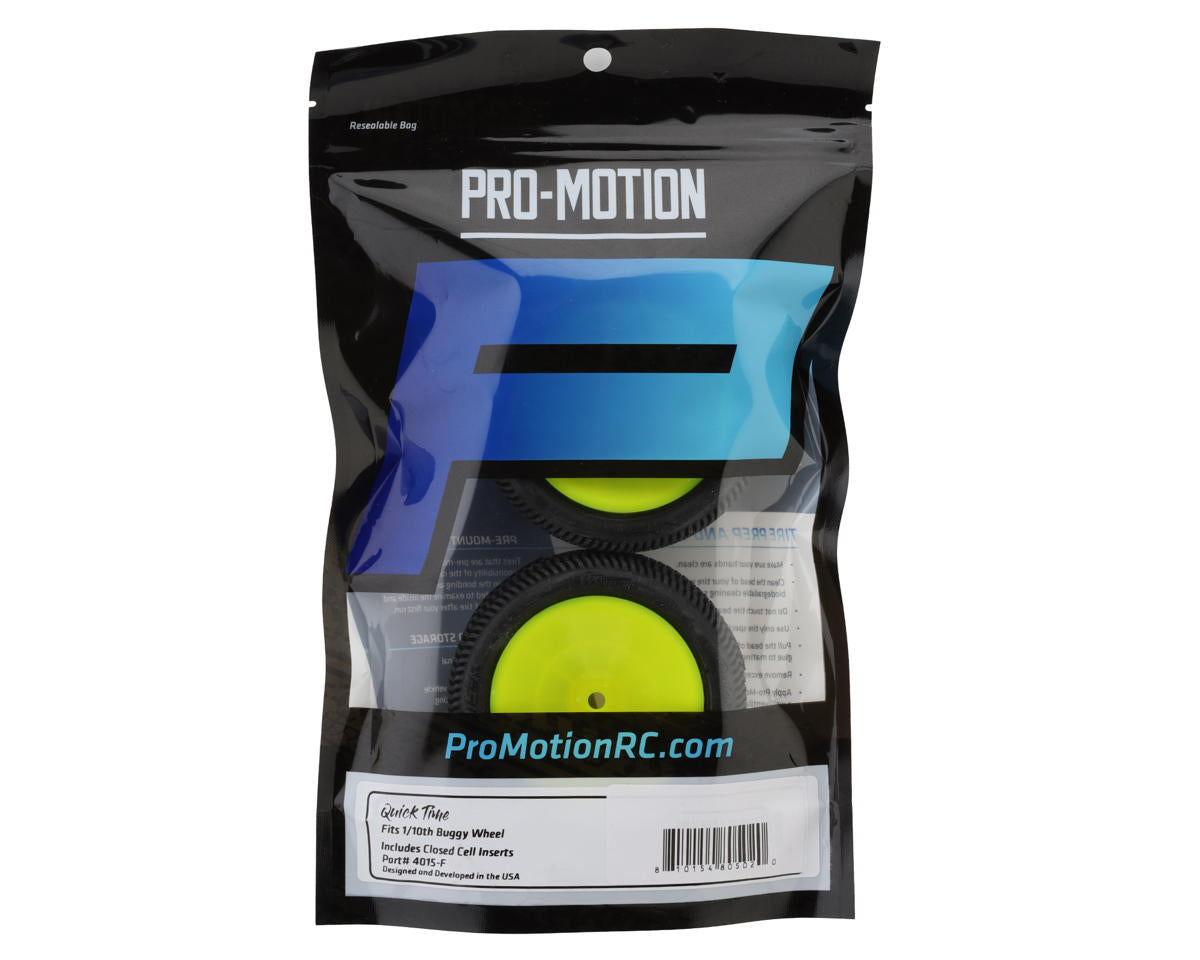 Pro-Motion Quicktime 2.2'' Front 2WD Pre-Mounted Buggy Tires (Yellow) (2) (T3)