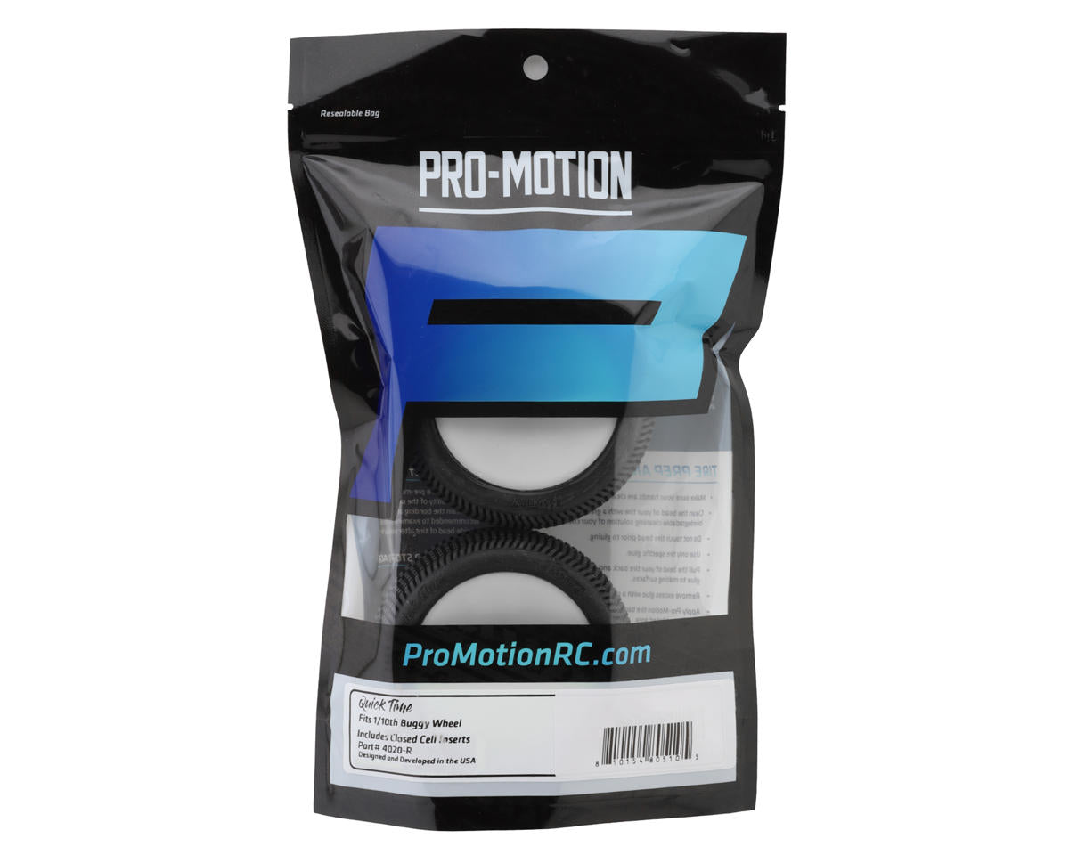 Pro-Motion Quicktime 2.2'' Rear 2WD Pre-Mounted Buggy Tires (White) (2) (T2)