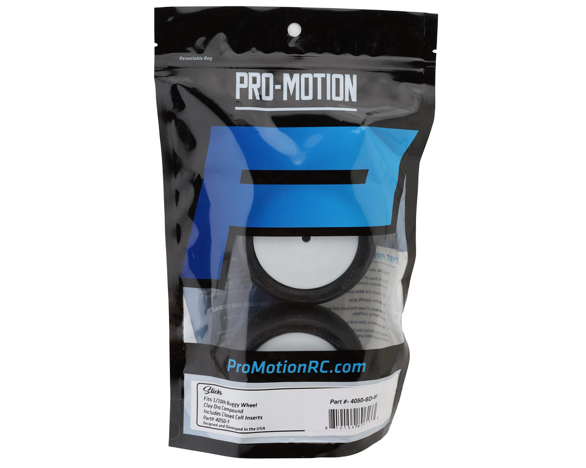 Pro-Motion Slick 4WD Pre-Mounted 2.2'' Front Buggy Tires (White) (2)