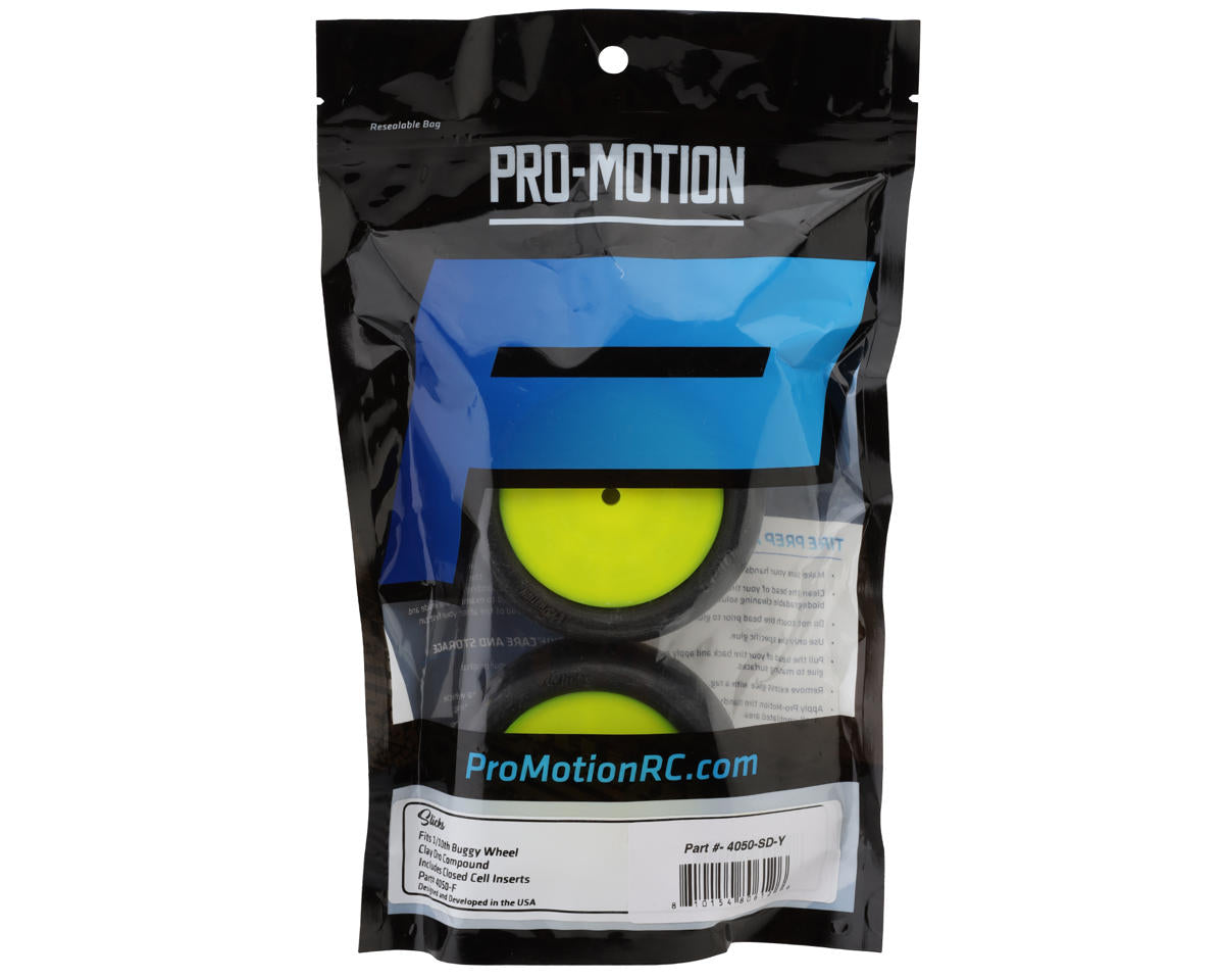 Pro-Motion Slick 4WD Pre-Mounted 2.2'' Front Buggy Tires (Yellow) (2)
