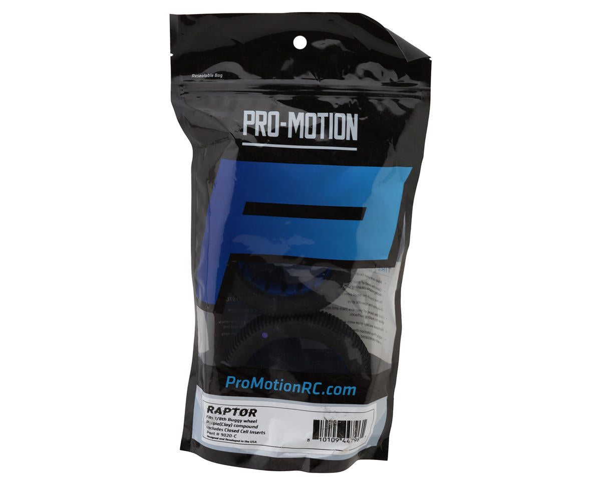 Pro-Motion Raptor 1/8 Buggy Tires (2) (Clay)