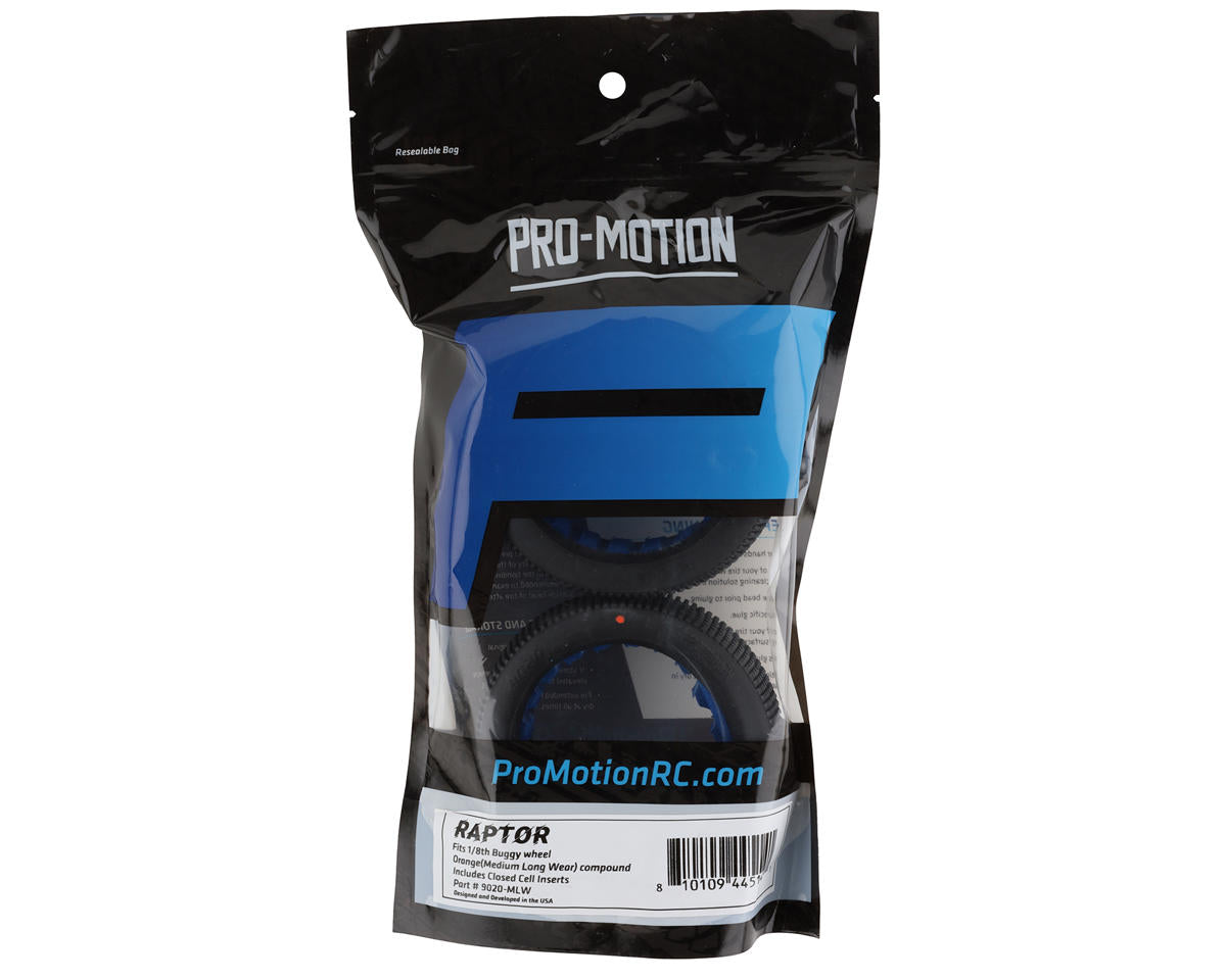Pro-Motion Raptor 1/8 Buggy Tires (2) (Medium - Long Wear)
