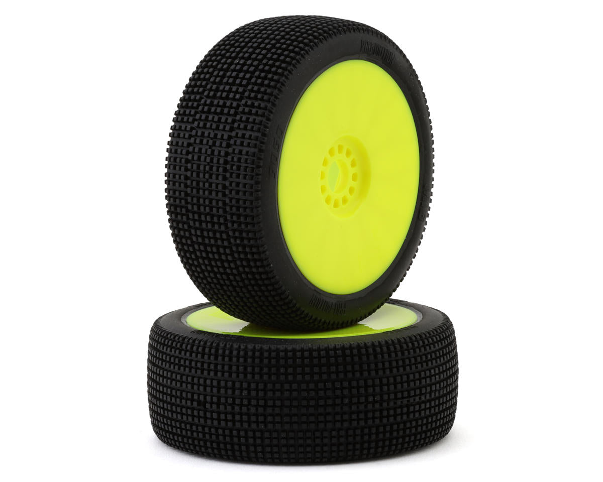Pro-Motion MIG 1/8 Buggy Pre-Mount Tires (Yellow) (2) (Soft - Long Wear)