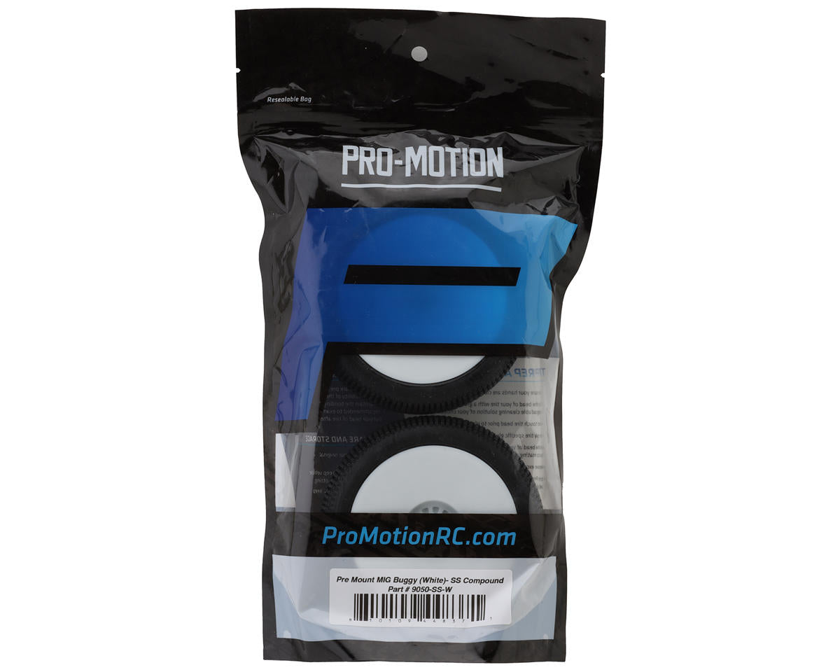 Pro-Motion MIG 1/8 Buggy Pre-Mount Tires (White) (2) (Super Soft)