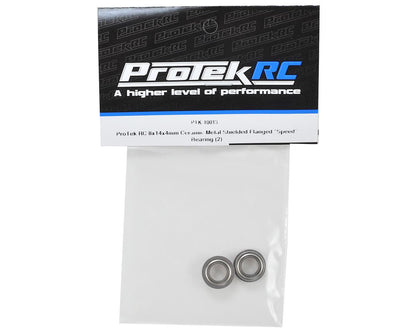 ProTek RC 8x14x4mm Ceramic Metal Shielded Flanged "Speed" Bearing (2)