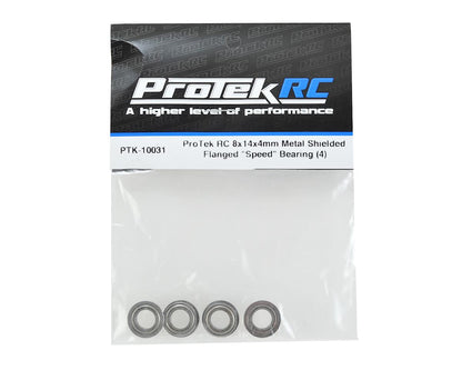 ProTek RC 8x14x4mm Metal Shielded Flanged "Speed" Bearing (4)