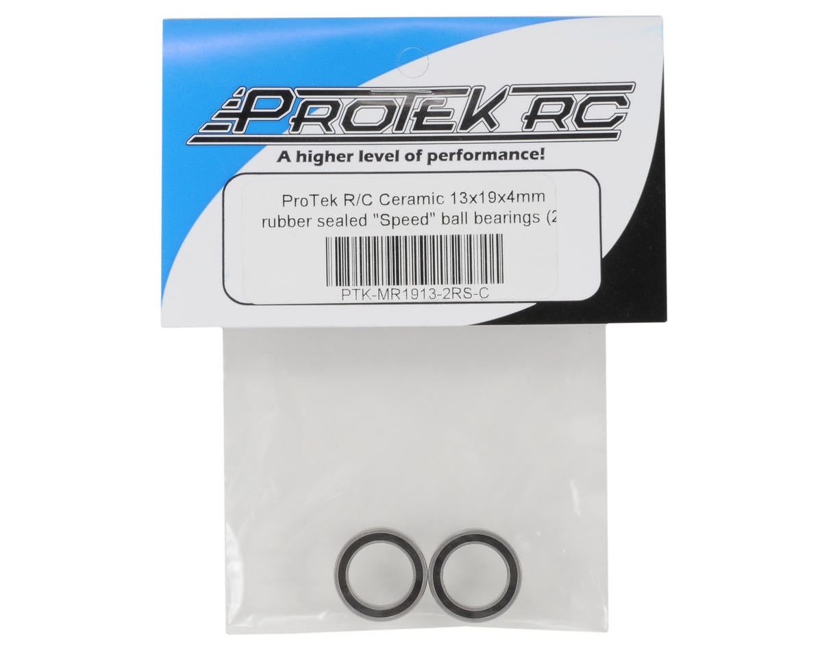 ProTek RC 13x19x4mm Ceramic Rubber Sealed "Speed" Bearing (2)