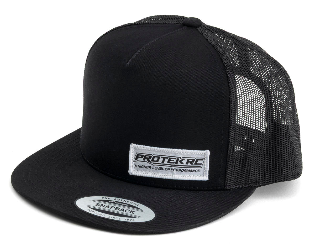 ProTek RC Mesh-Back Flat Bill Trucker Hat (Black) (One Size Fits Most)