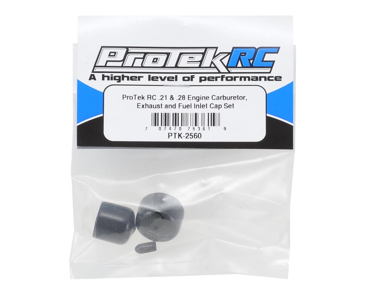 ProTek RC .21 & .28 Engine Carburetor Exhaust & Fuel Inlet Cap Set
