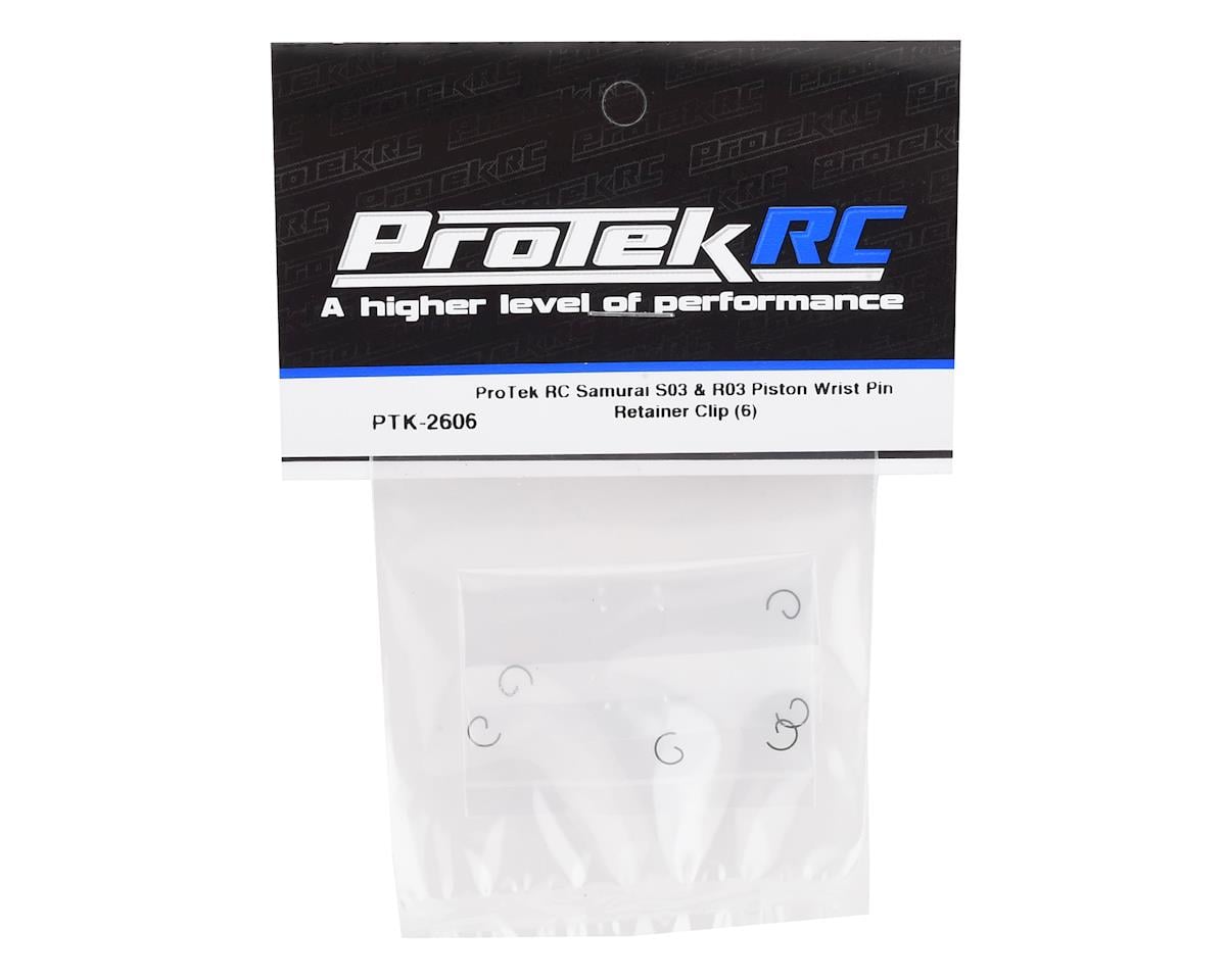 ProTek RC Samurai RM.1, RM, S03 & R03 Piston Wrist Pin Retainer Clip (6)