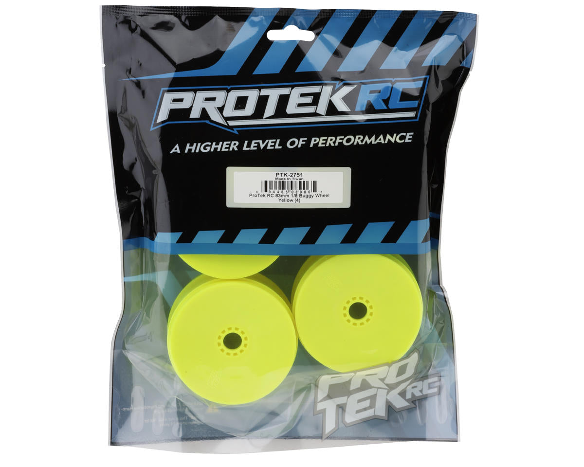 ProTek RC 83mm Concave 1/8 Buggy Wheels (Yellow) (4)