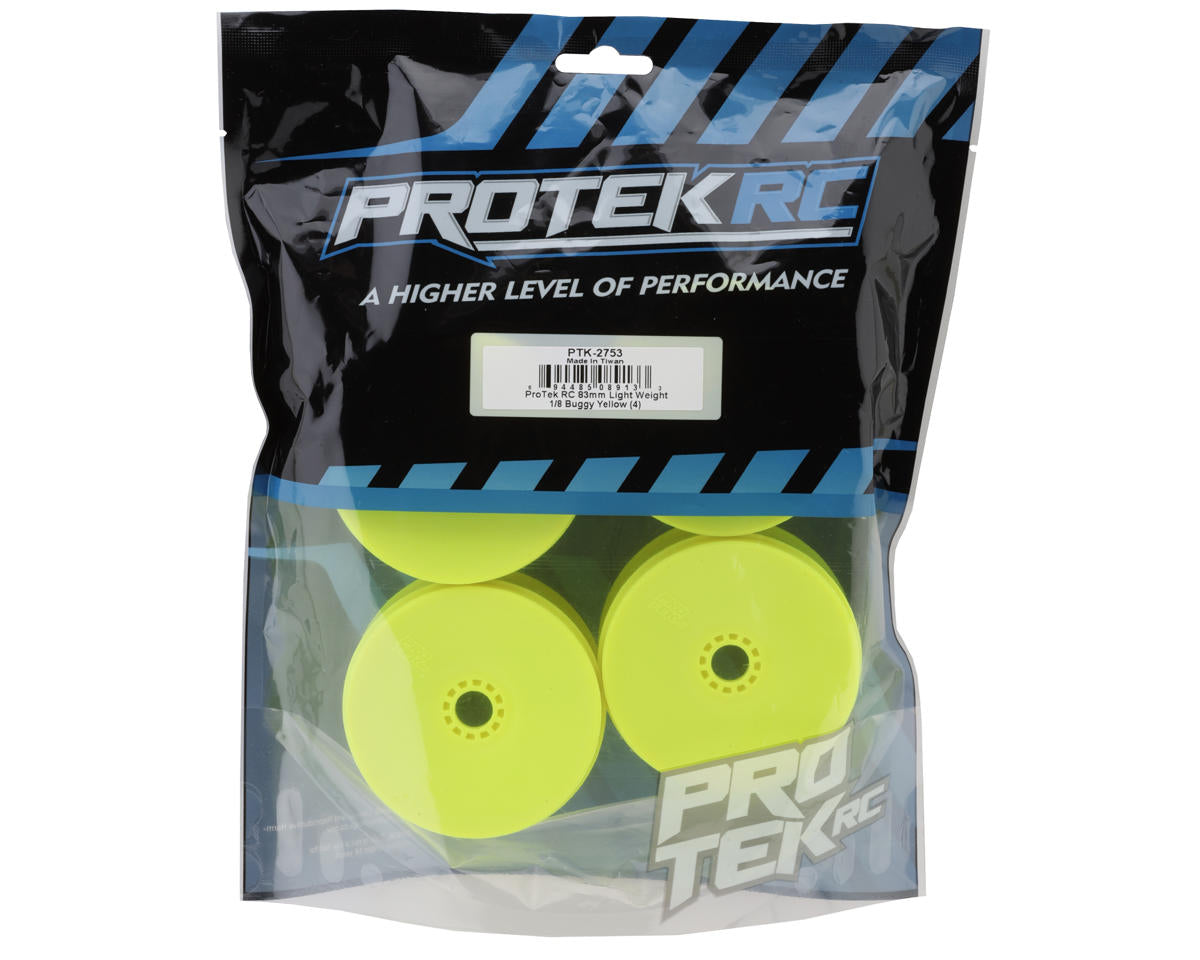 ProTek RC 83mm "Light Weight" Concave 1/8 Buggy Wheels (4) (Yellow)