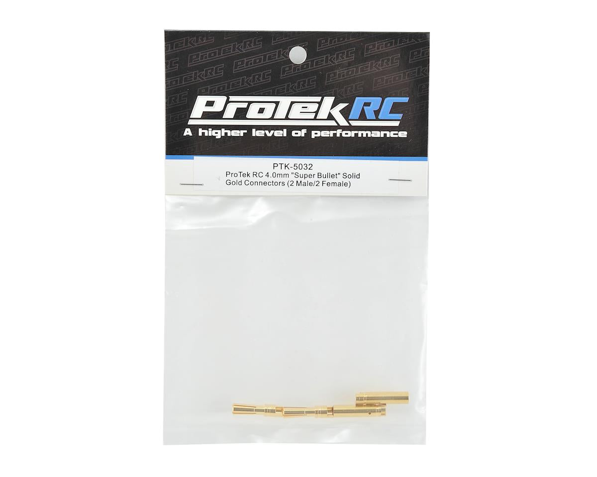 ProTek RC 4.0mm "Super Bullet" Solid Gold Connectors (2 Male/2 Female)