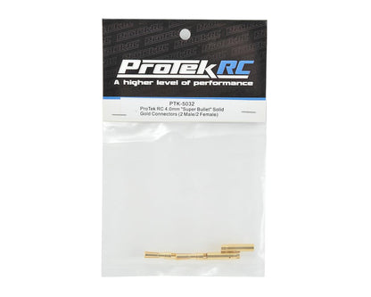 ProTek RC 4.0mm "Super Bullet" Solid Gold Connectors (2 Male/2 Female)