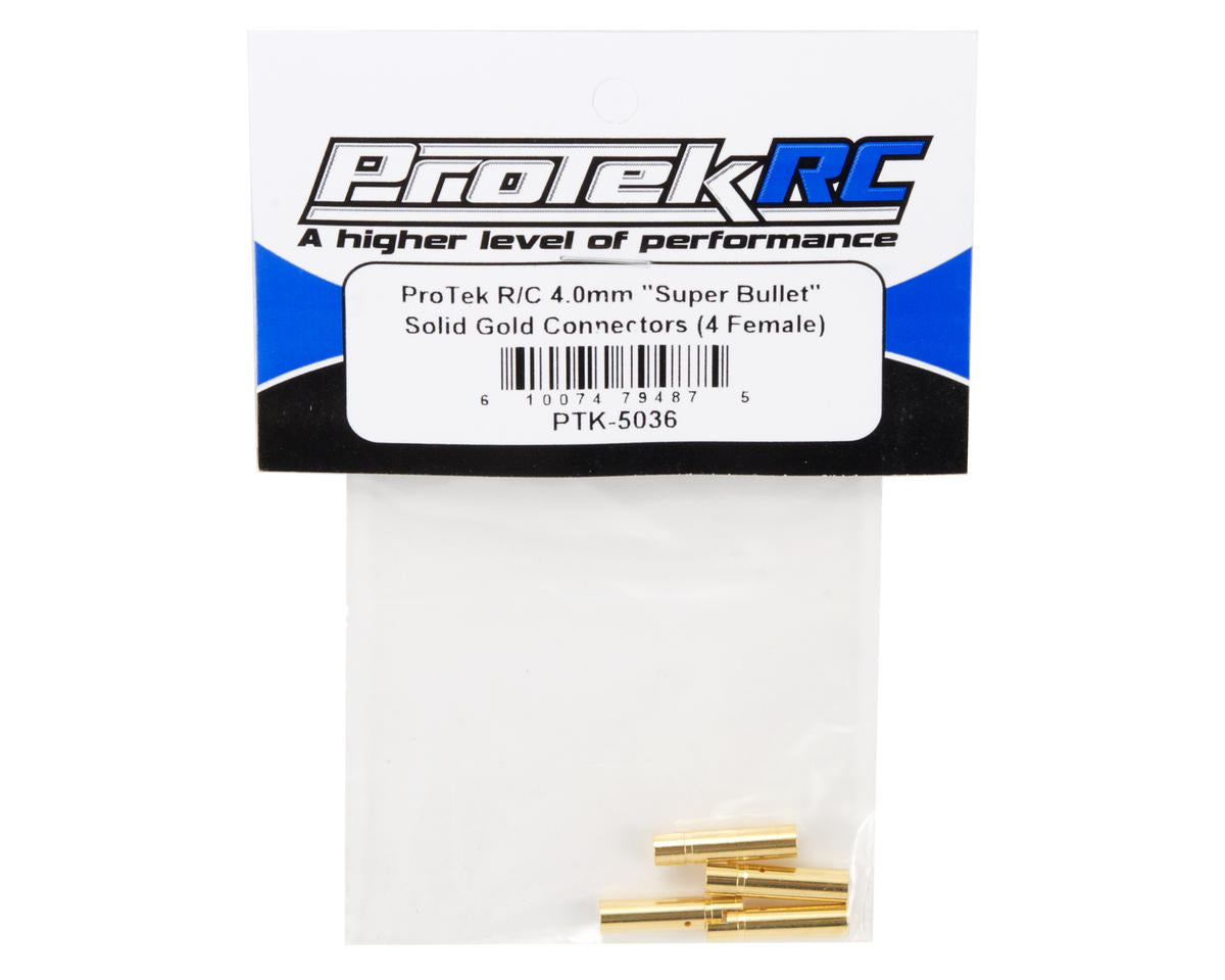 ProTek RC 4.0mm "Super Bullet" Solid Gold Connectors (4 Female)
