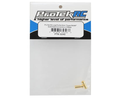 ProTek RC Low Profile 5mm "Super Bullet" Solid Gold Connectors (2 Male)