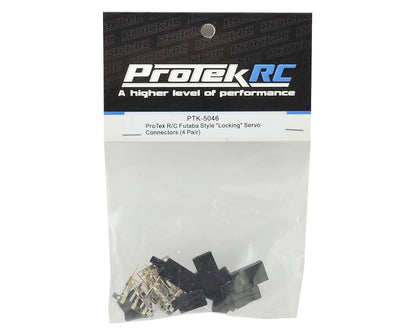 ProTek RC Futaba & JR Style "Locking" Servo Connectors (4 Pair)