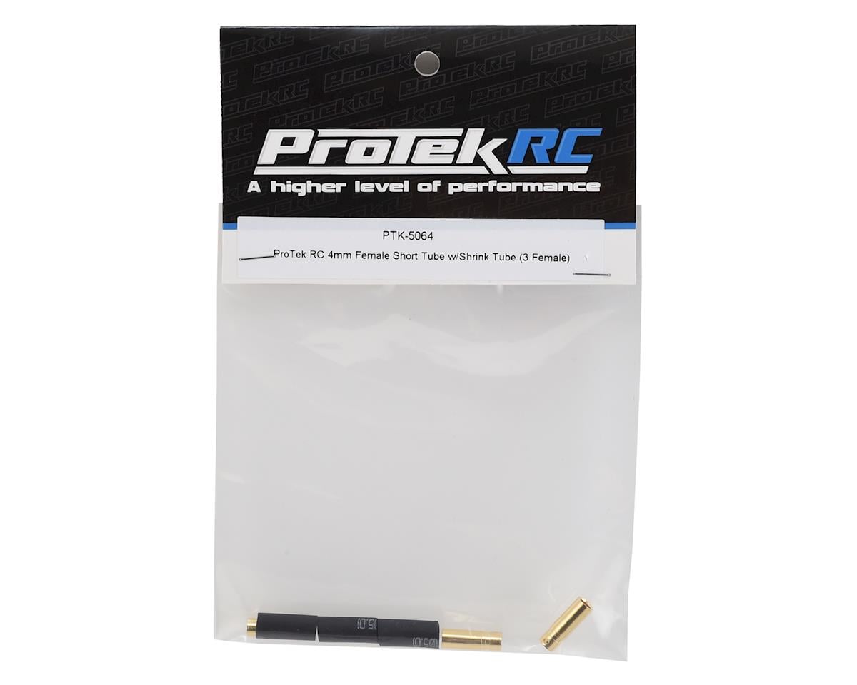 ProTek RC 4mm Short Female Bullet Connector w/Shrink Tube (3)