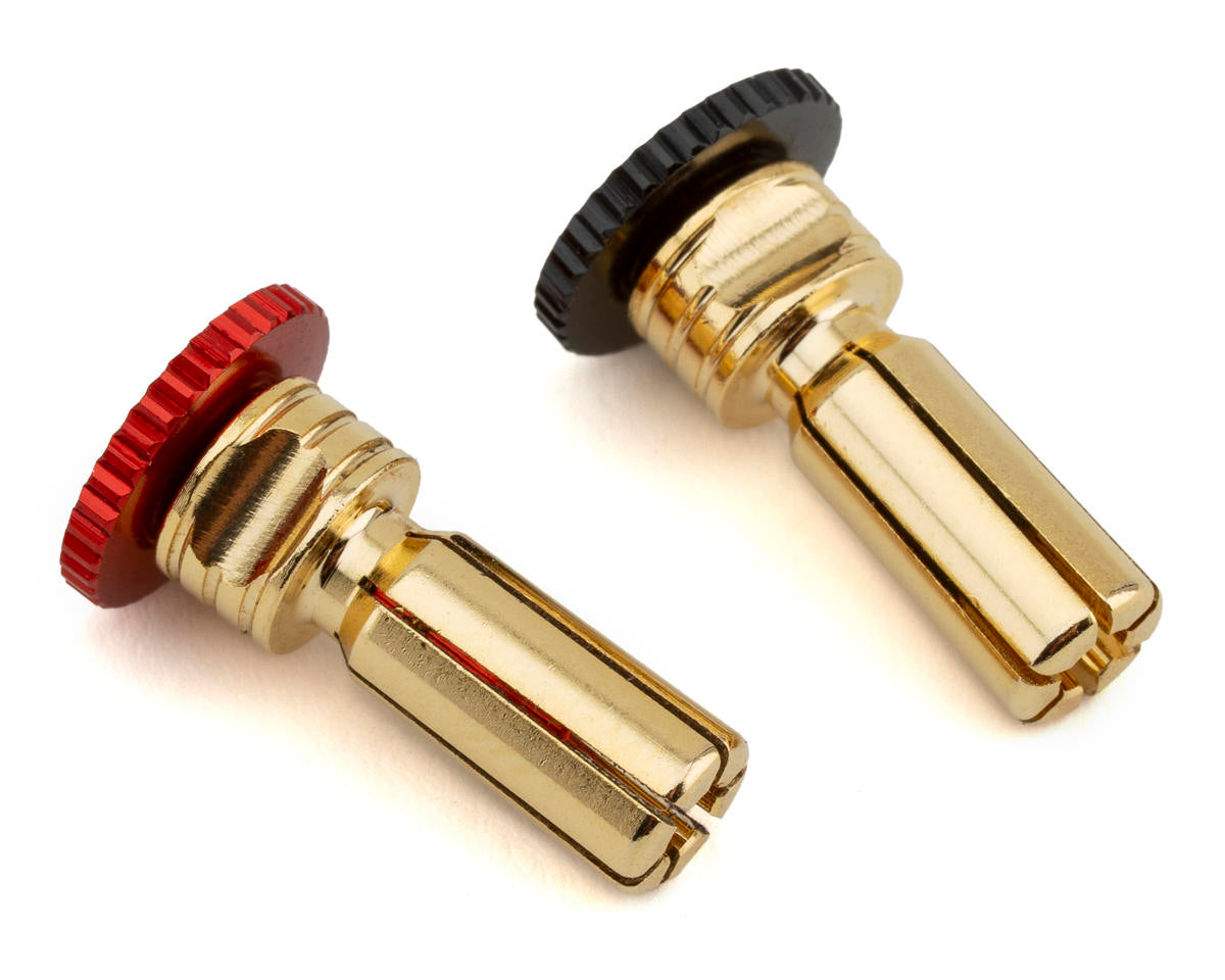ProTek RC Twist Lock Adjustable Bullet Plug Grips w/5mm Bullets (Red/Black)