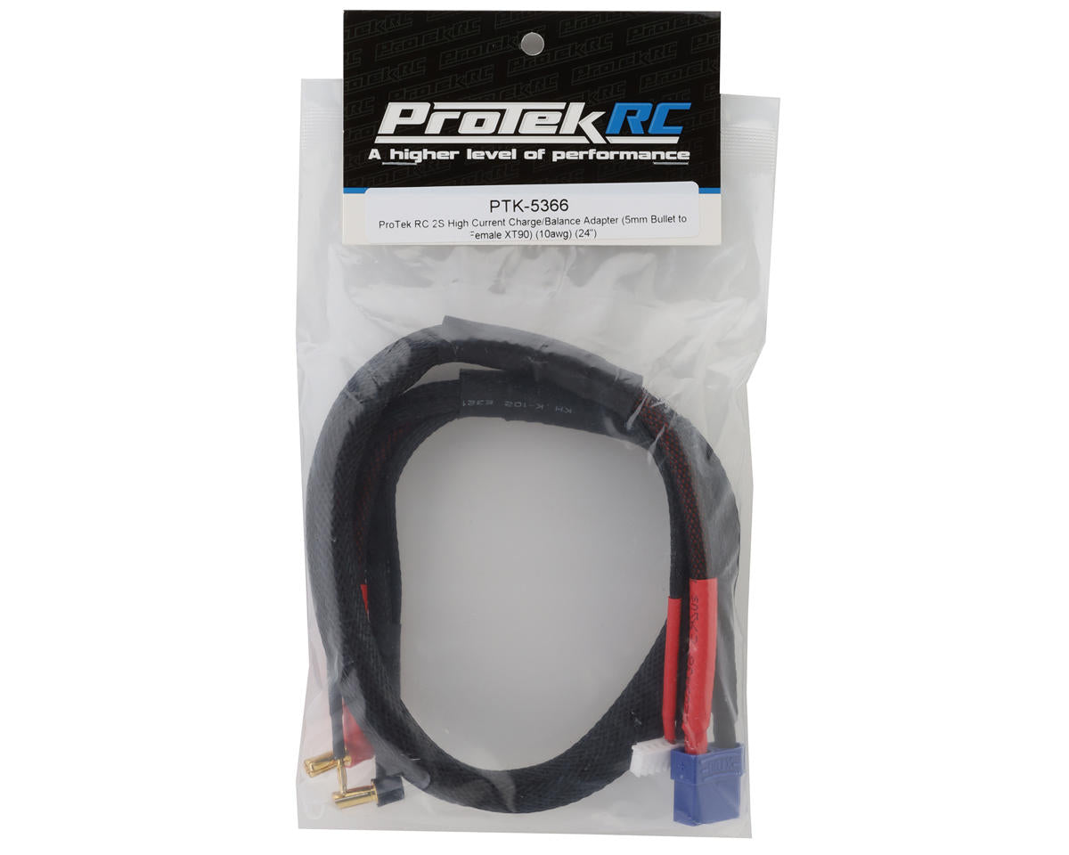 ProTek RC 2S High Current Charge/Balance Adapter (5mm Bullet to Female XT90)