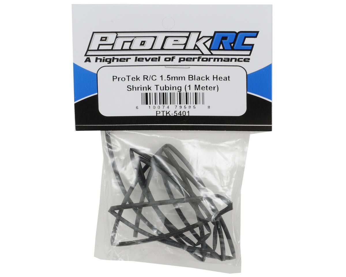 ProTek RC 1.5mm Black Heat Shrink Tubing (1 Meter)