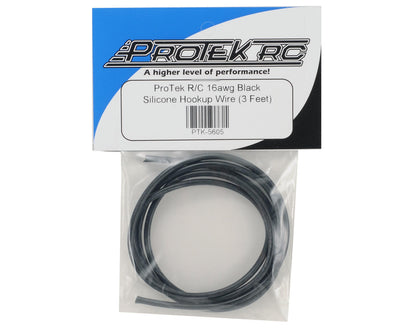 ProTek RC Silicone Hookup Wire (Black) (1 Meter) (16AWG)