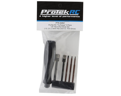 ProTek RC "TruTorque" 5-Piece 1/4" Drive Hex & Nut Driver Set