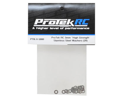 ProTek RC 3mm "High Strength" Stainless Steel Washers (20)