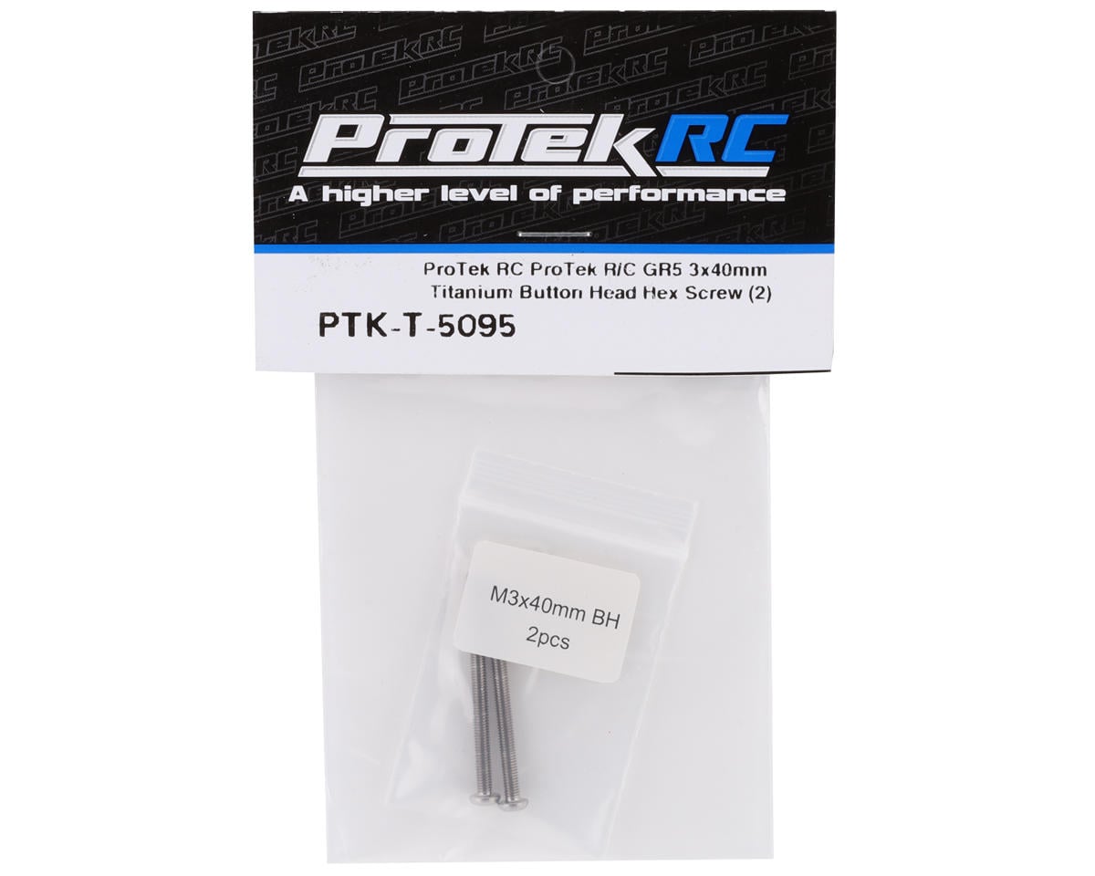 ProTek RC 3x40mm "Grade 5" Titanium Button Head Hex Screw (2)